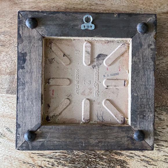 Ceramic Tile Trivet Wall Hanging with Wood Frame made in Italy MCM VTG - Picture 5 of 5